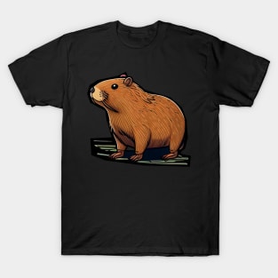 Capybara animal cartoon art #capybara T-Shirt